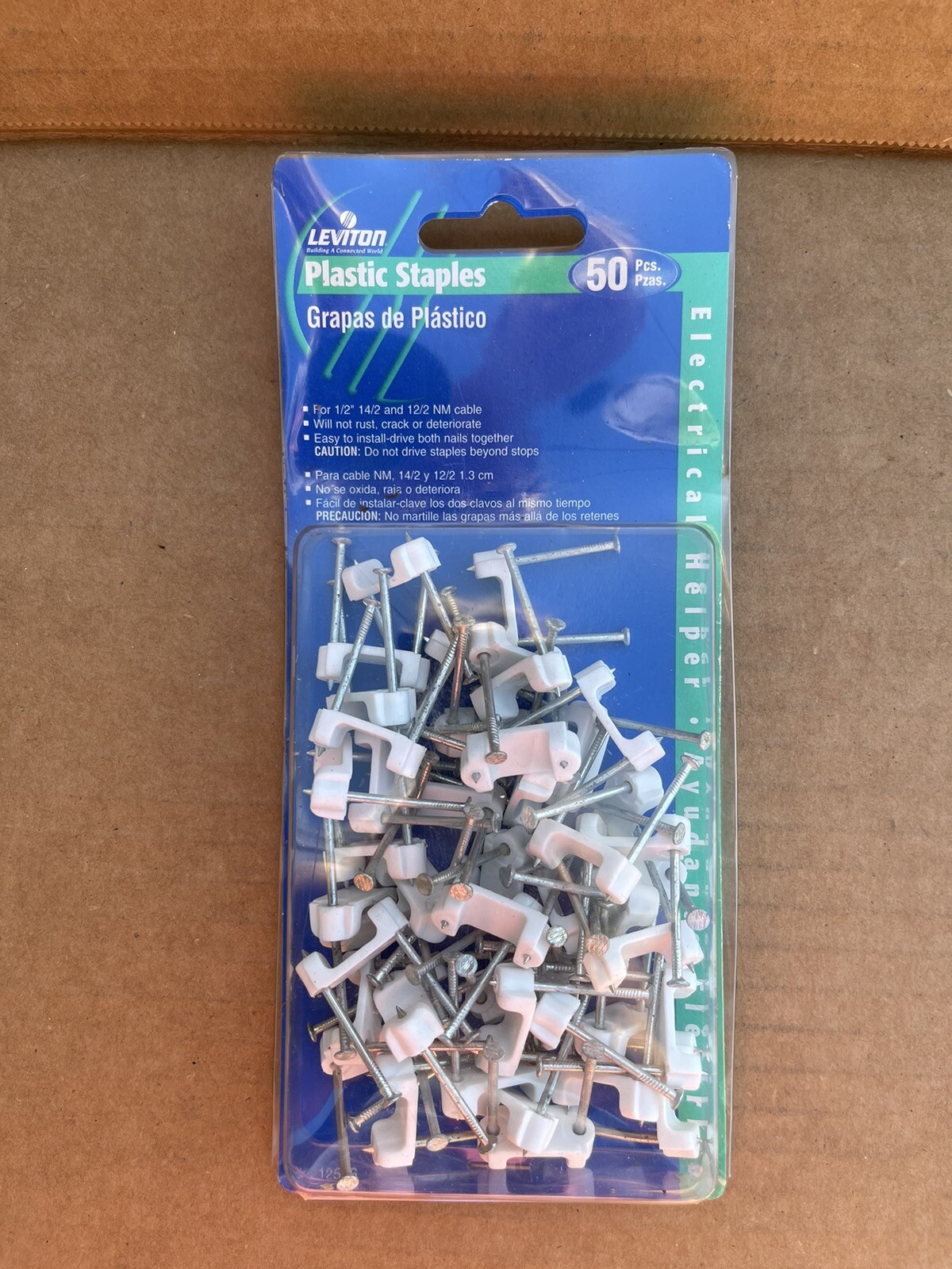 Leviton 12536 Plastic Staples For 1/2” 14/2 And 12/2 NM Cables 50pcs