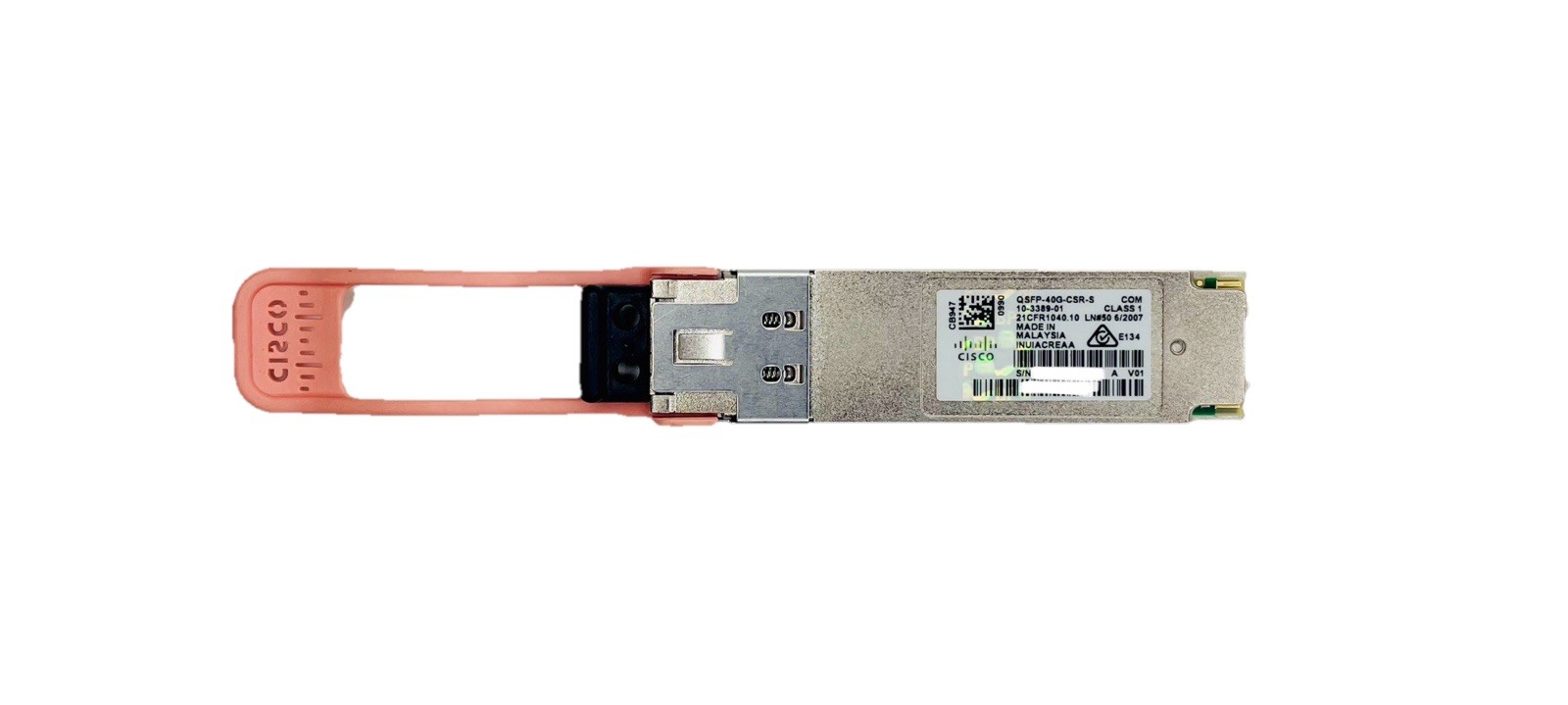 Cisco QSFP-40G-CSR-S (Hologram) 40GBASE-CSR4, 4 lanes, 850 nm MMF