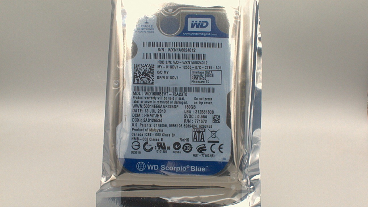 WD1600BEVT-75A23T0  Western Digital Scorpio Blue 160GB 5400 RPM SATA 2.5" Hard