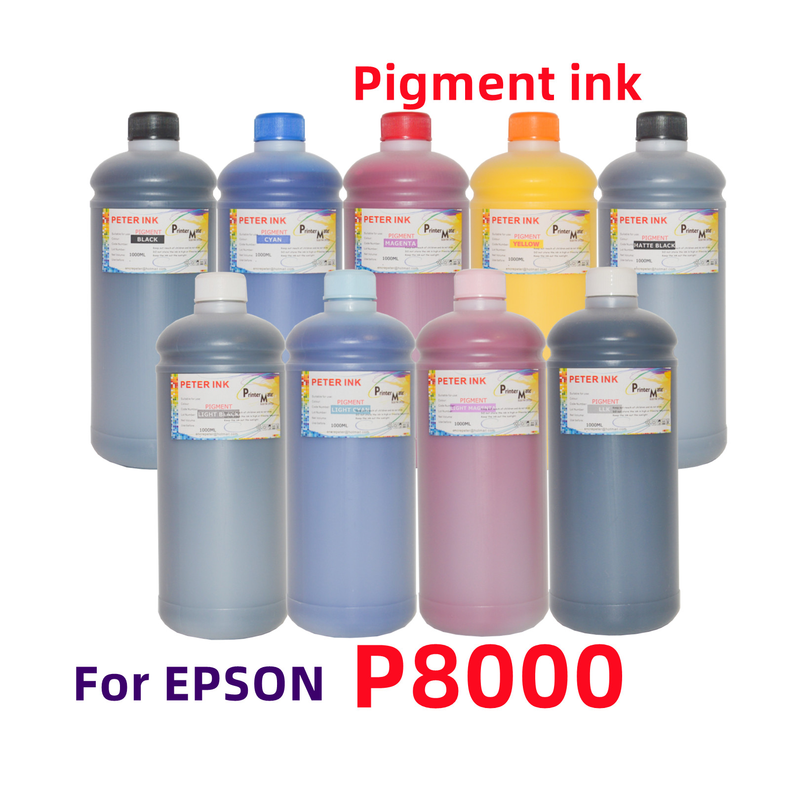 9X1Liter Premium Pigment refill ink for SureColor SC P8000 Printer