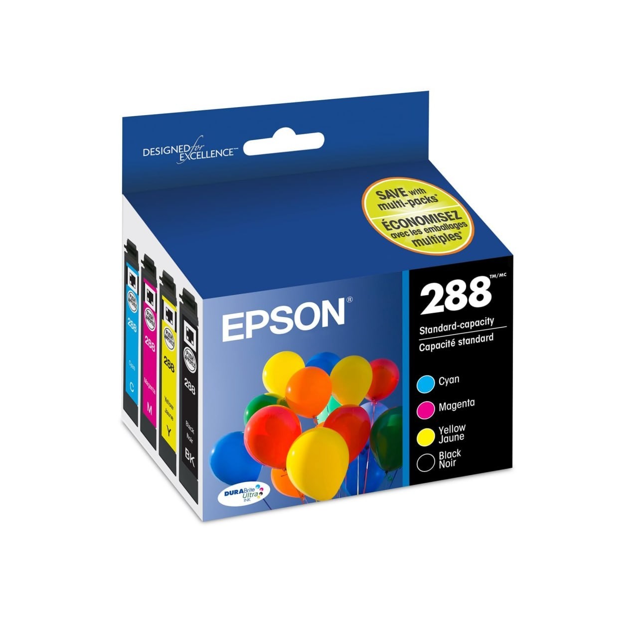 Genuine Epson 288 DURABrite Ultra Ink Cartridge 4-Pack T288120-BCS XP-330 XP-430