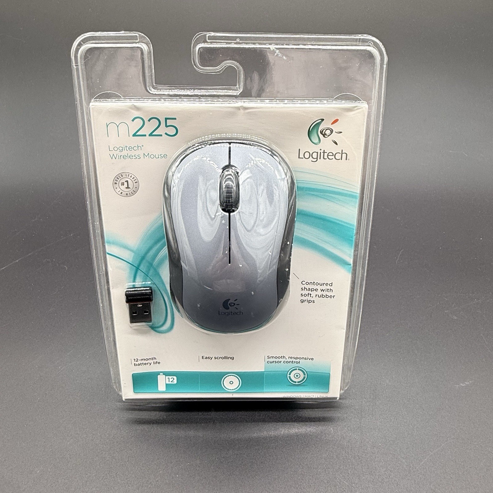 Logitech M225 Wireless Mouse Gray Nano Receiver New Sealed Vintage 2011