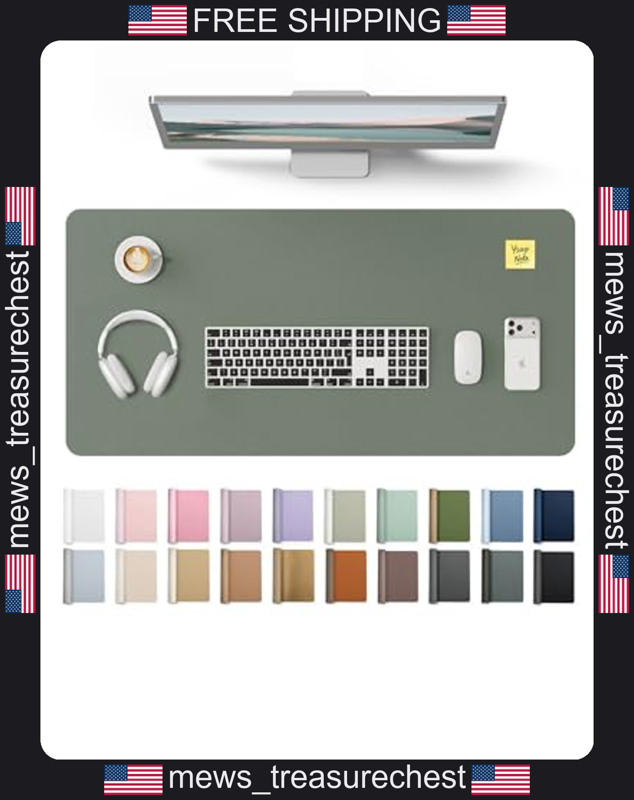 Leather Desk Protector Large Mouse Pad Non-Slip Waterproof Office Mat