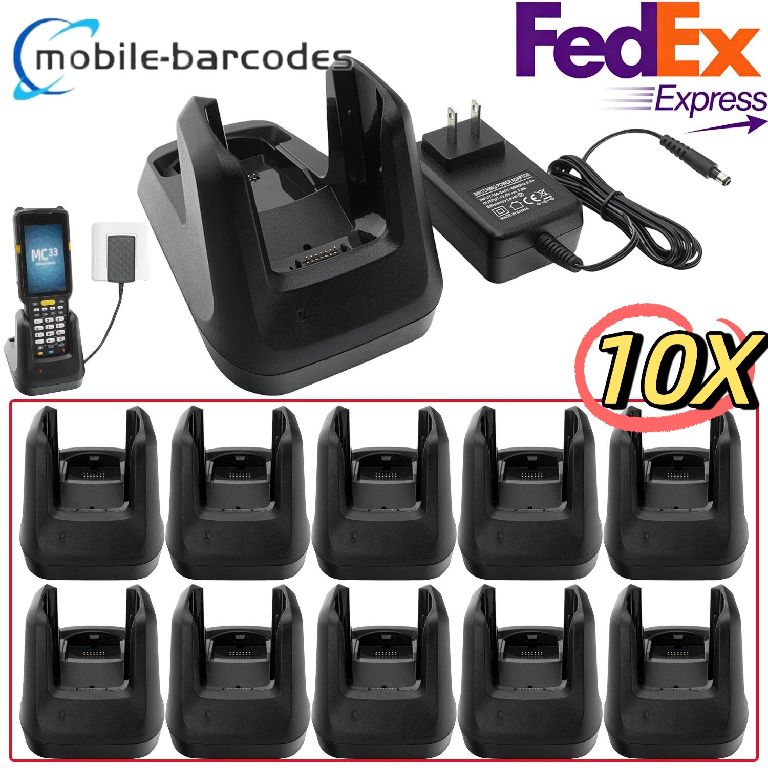 10pcs Charging Cradle For Zebra MC3300 MC330K MC330M MC333R CRD-MC33-2SUCHG-01
