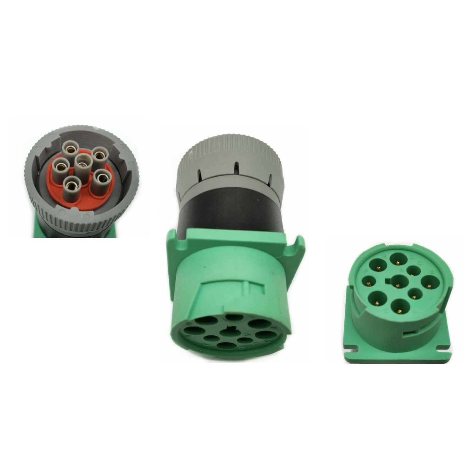 6 Pin J1708 to 9 Pin J1939 Type 2 Adapter Green for Freightliner ELD Devices