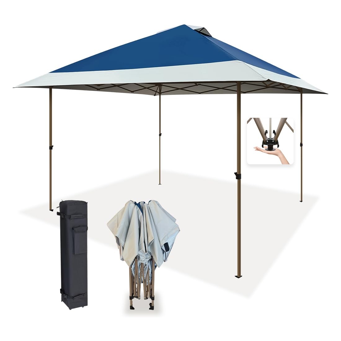 OUTDOOR LIVING SUNTIME 13x13 Instant Easy Pop Up Canopy,Portable 13X13, Navy 