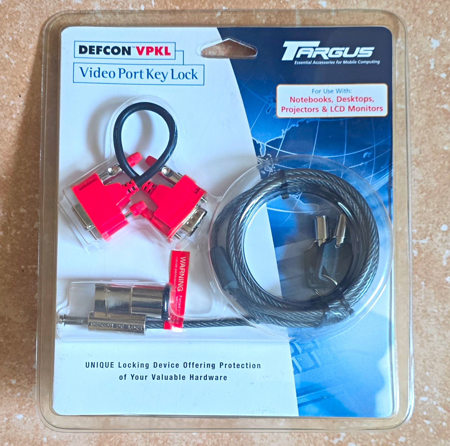 Targus DEFCON VPKL Video Port Key Lock Anti-Theft Cable Kit PA496U