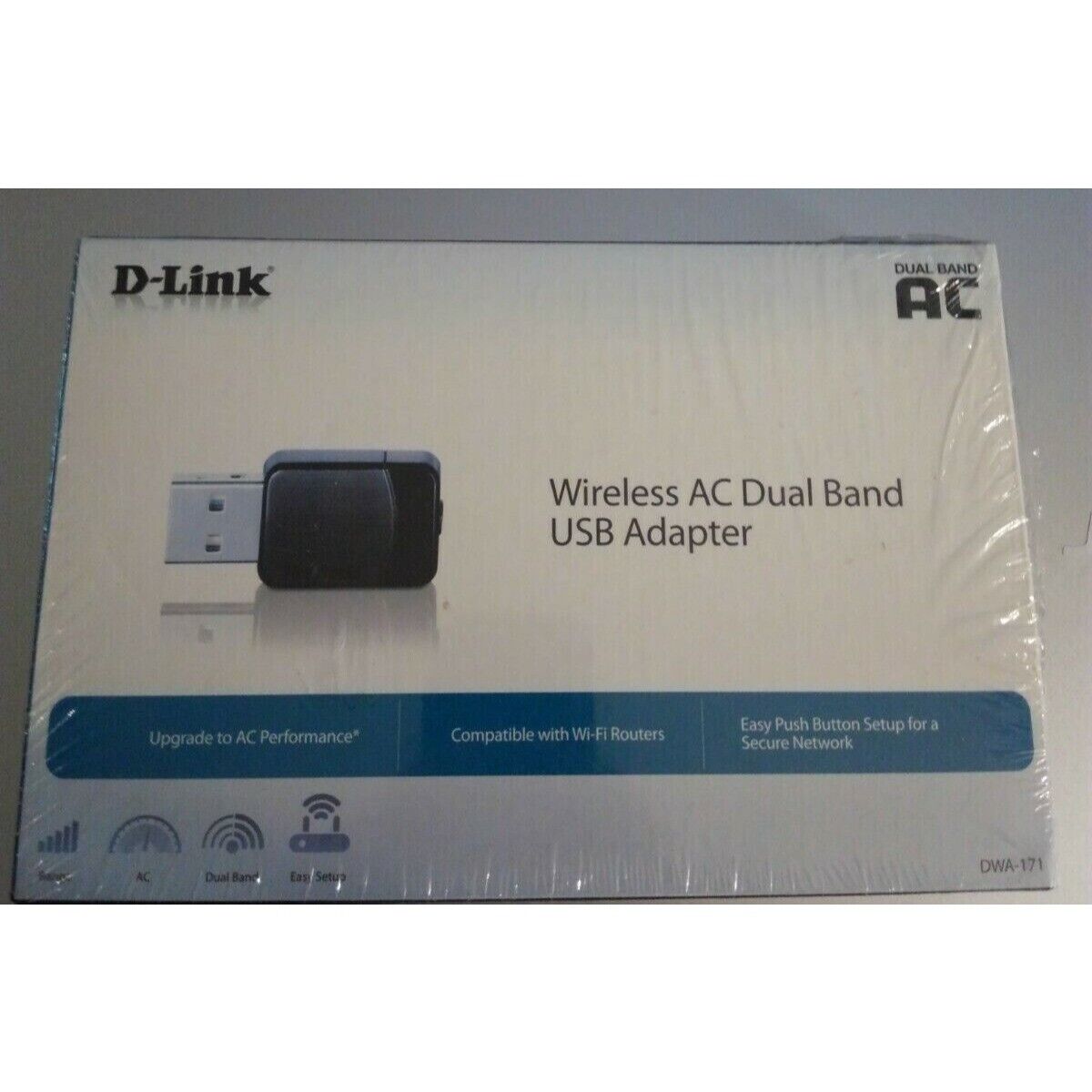 D LINK DWA 171 WIRELESS AC DUAL BAND USB ADAPTER NEW AND SEALED
