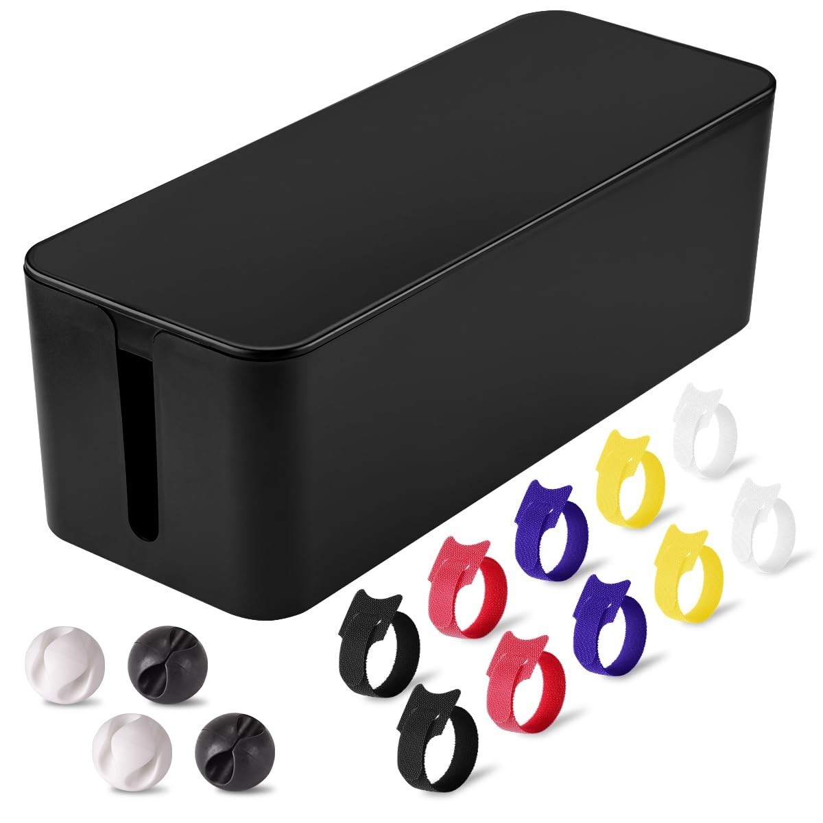 Large Cable Management Box - Wire Organizer to Hide Cords & Clutter, Home Office