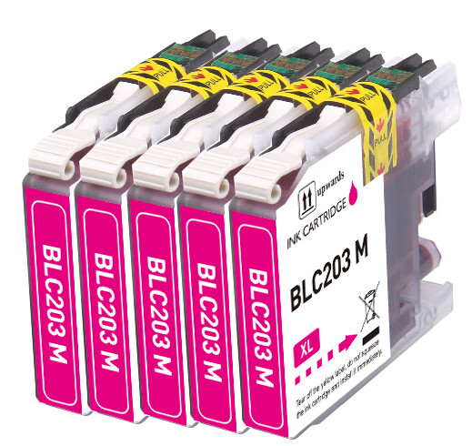 5 PK MAGENTA Premium Ink fits Brother LC203 MFC-J680DW MFC-J885DW MFC-J4420DW