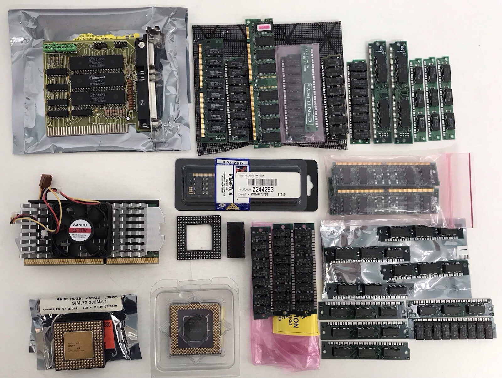 Vintage Lot of RAM & CPU Computer Parts