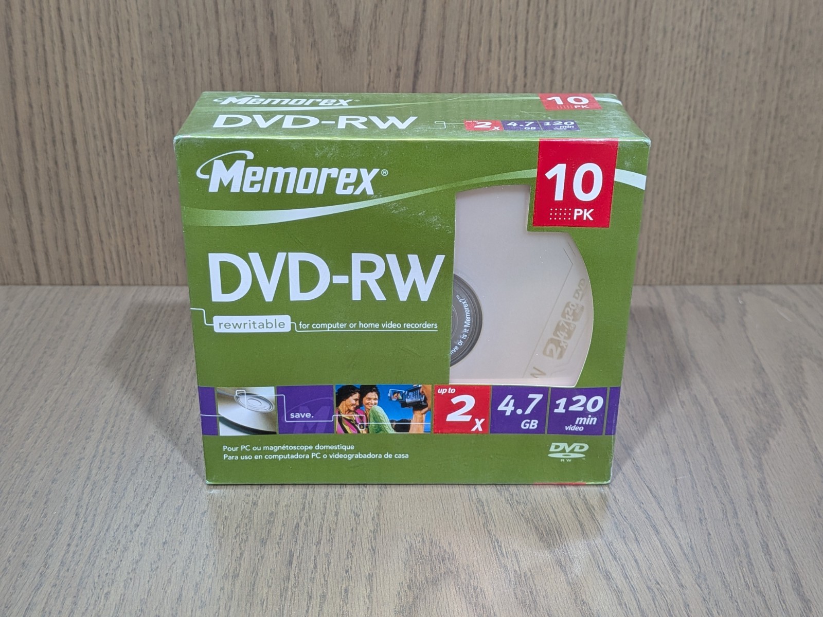 Memorex DVD-RW 10 Pack 4.7GB 2x Rewritable Blank Discs Slim Jewel Cases New Seal