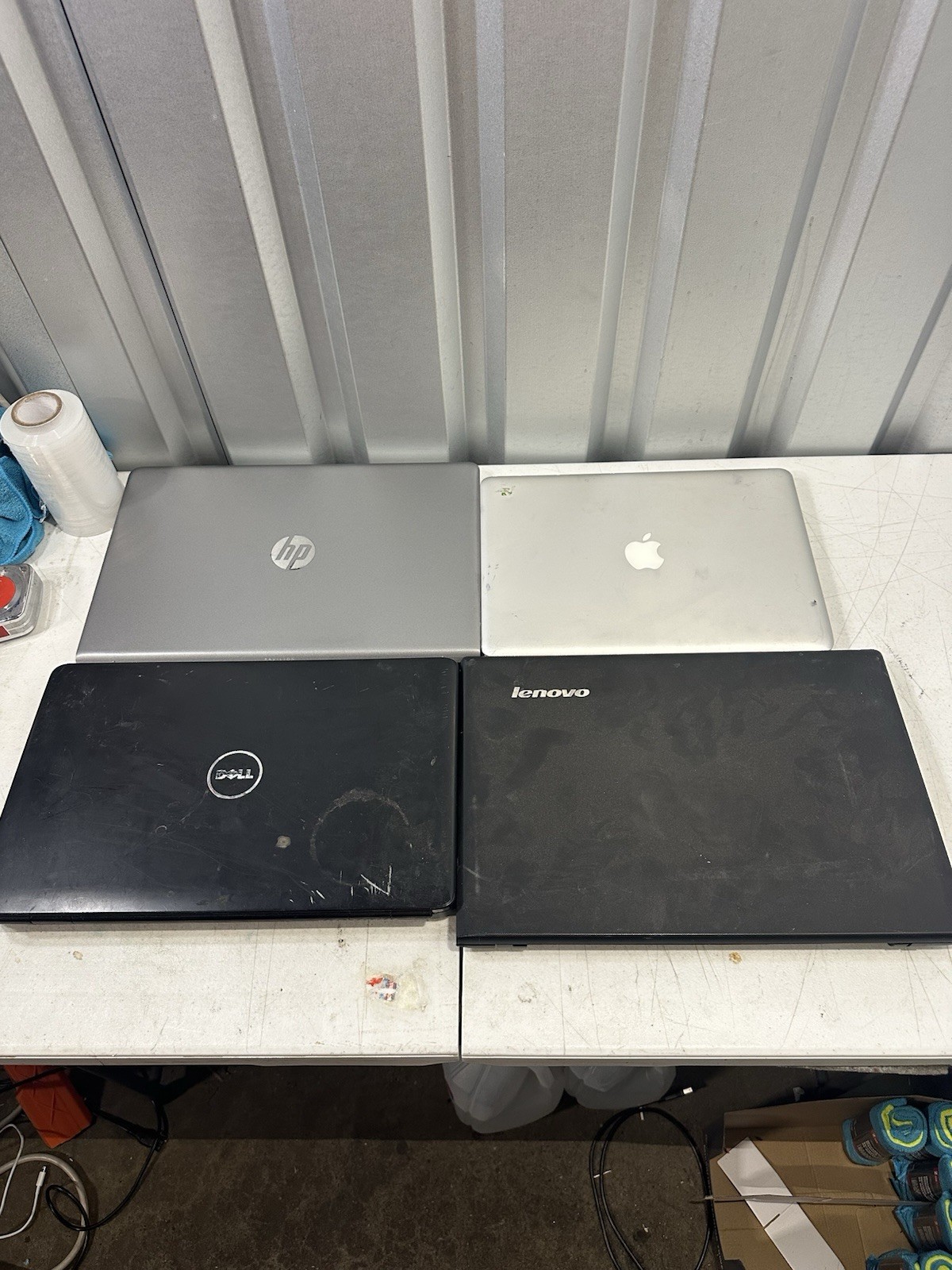 Lot of 4 Laptops Apple MacBook HP Dell Lenovo Parts Repair AS IS