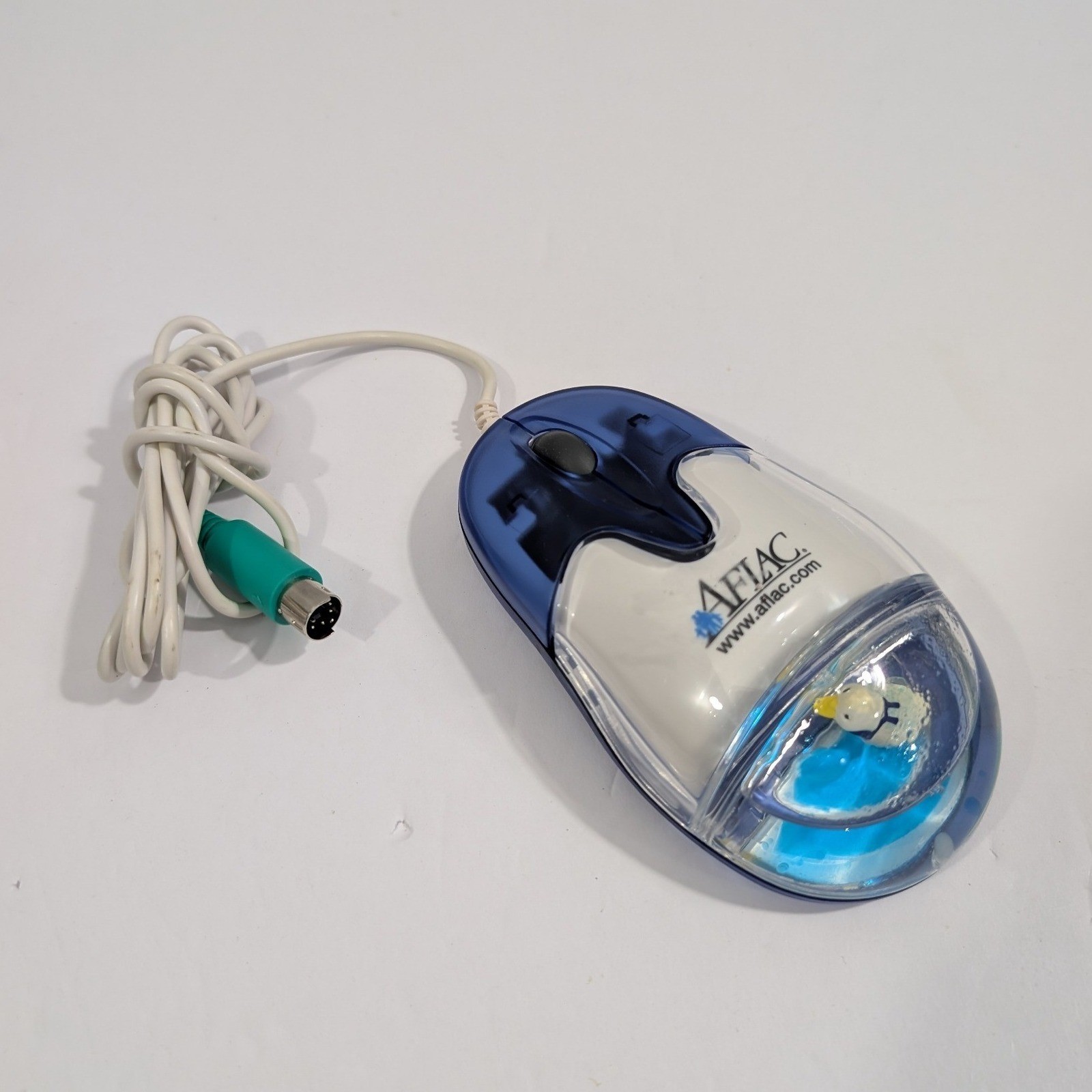 Vintage Aqua Mouse Floating Duck Mascot PS/2 Wired Model AM-930-P