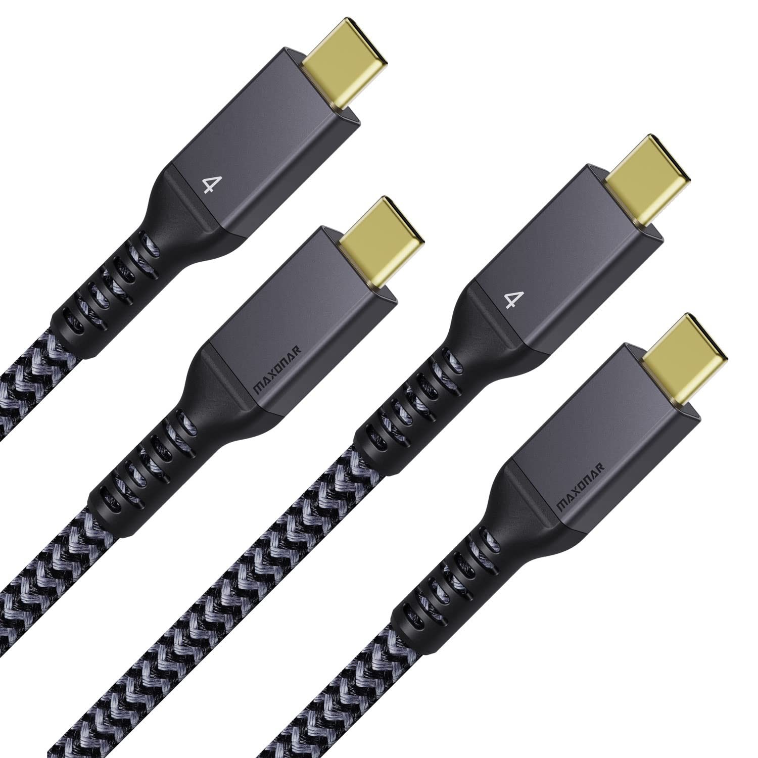 Maxonar [2 Pack 6.6Ft] Thunderbolt 4 Cable, 240W Long Cable 6.6Ft