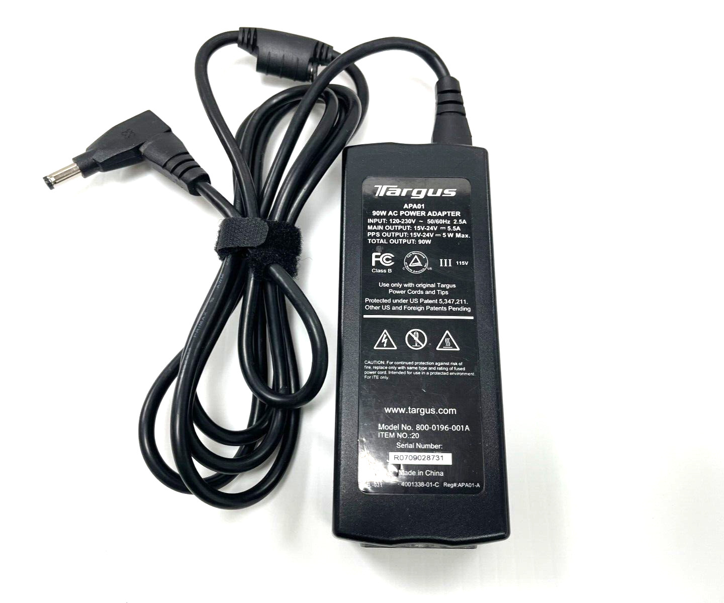 Genuine Targus 90W APA 01 Universal Laptop AC Adapter 24V  w/1 Tip NO Power Cord