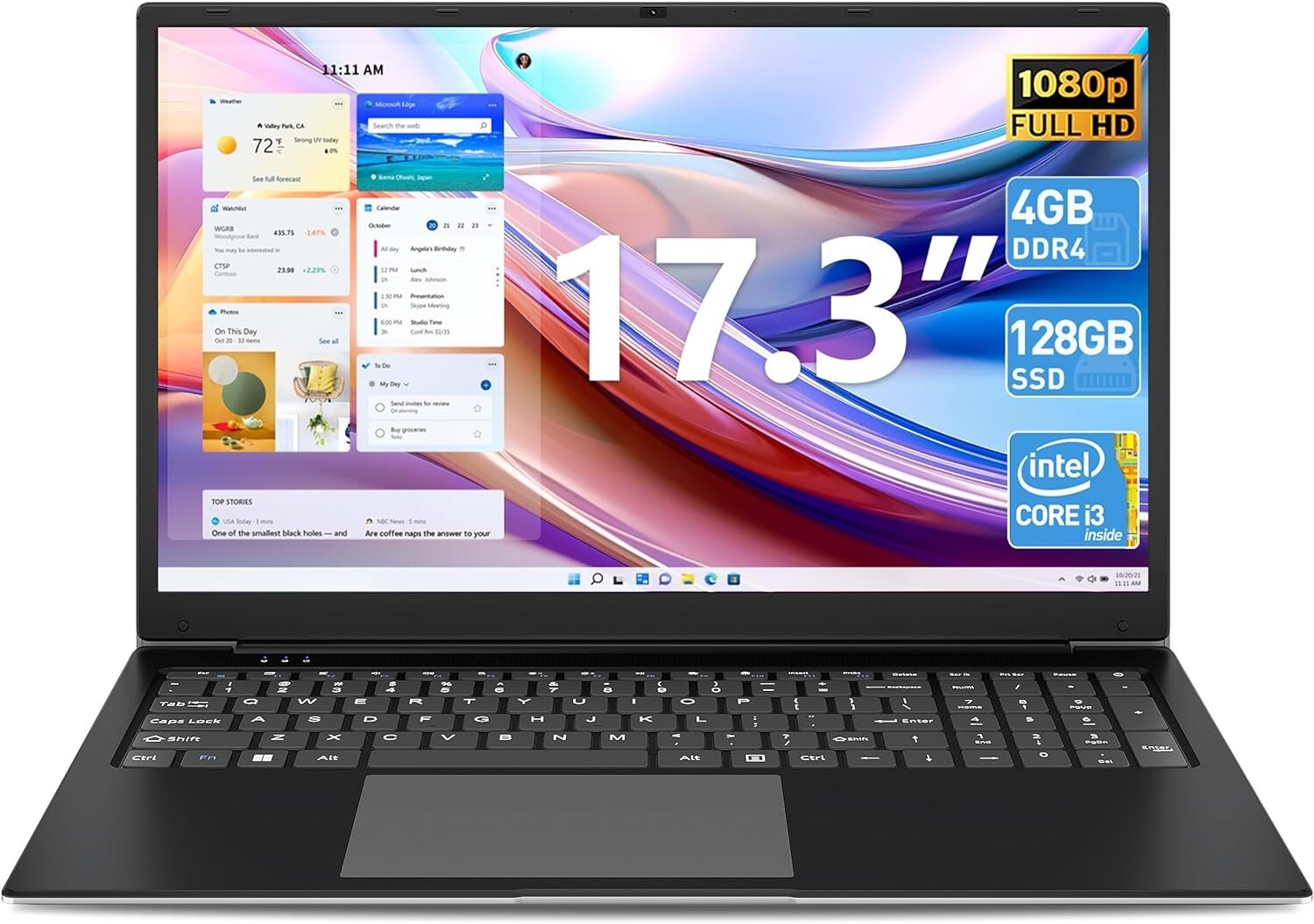 SGIN Laptop Computer, 17 inch Laptop with Intel Core i3-5005U Processor, 4GB DDR