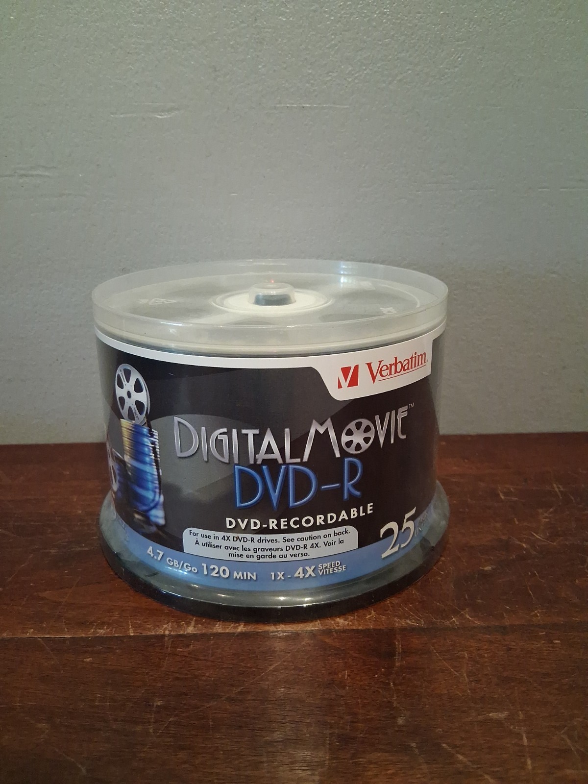 Verbatim DVD-R 25 Pack 4.7 GB 120 Minute- NEW, Sealed