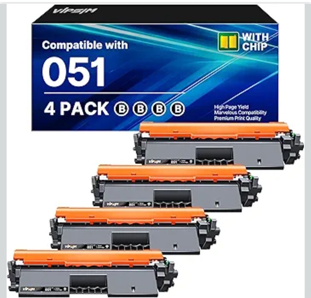 4-Pack 051 051H CRG-051H Toner Cartridges Compatible Replacement For Canon Black