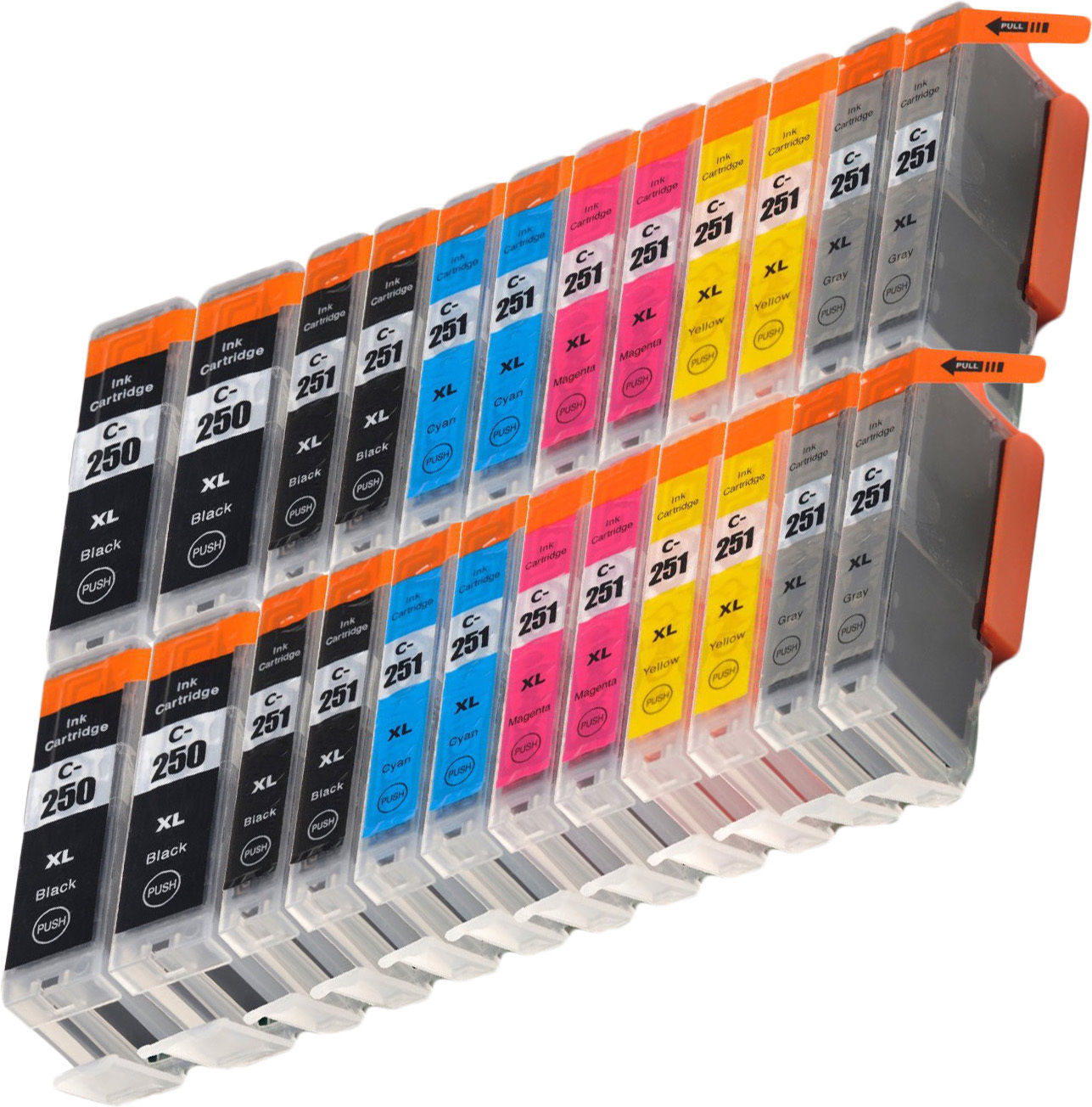 24pk value pack fit Canon PGI-250XL CLI-251XL Gray Ink Cartridge MG7120 MG6320