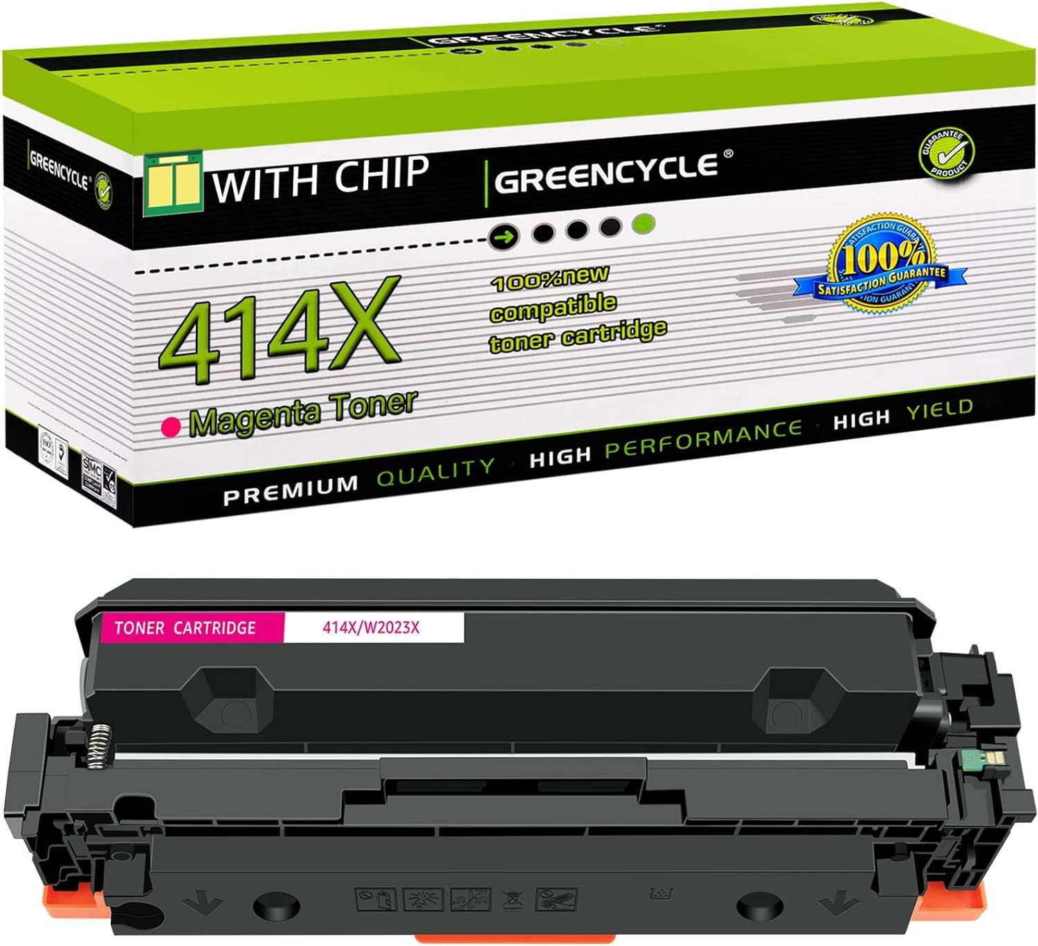 High-Yield W2023X 414X Magenta Toner Cartridge for HP Laserjet Pro M454dn M455dn