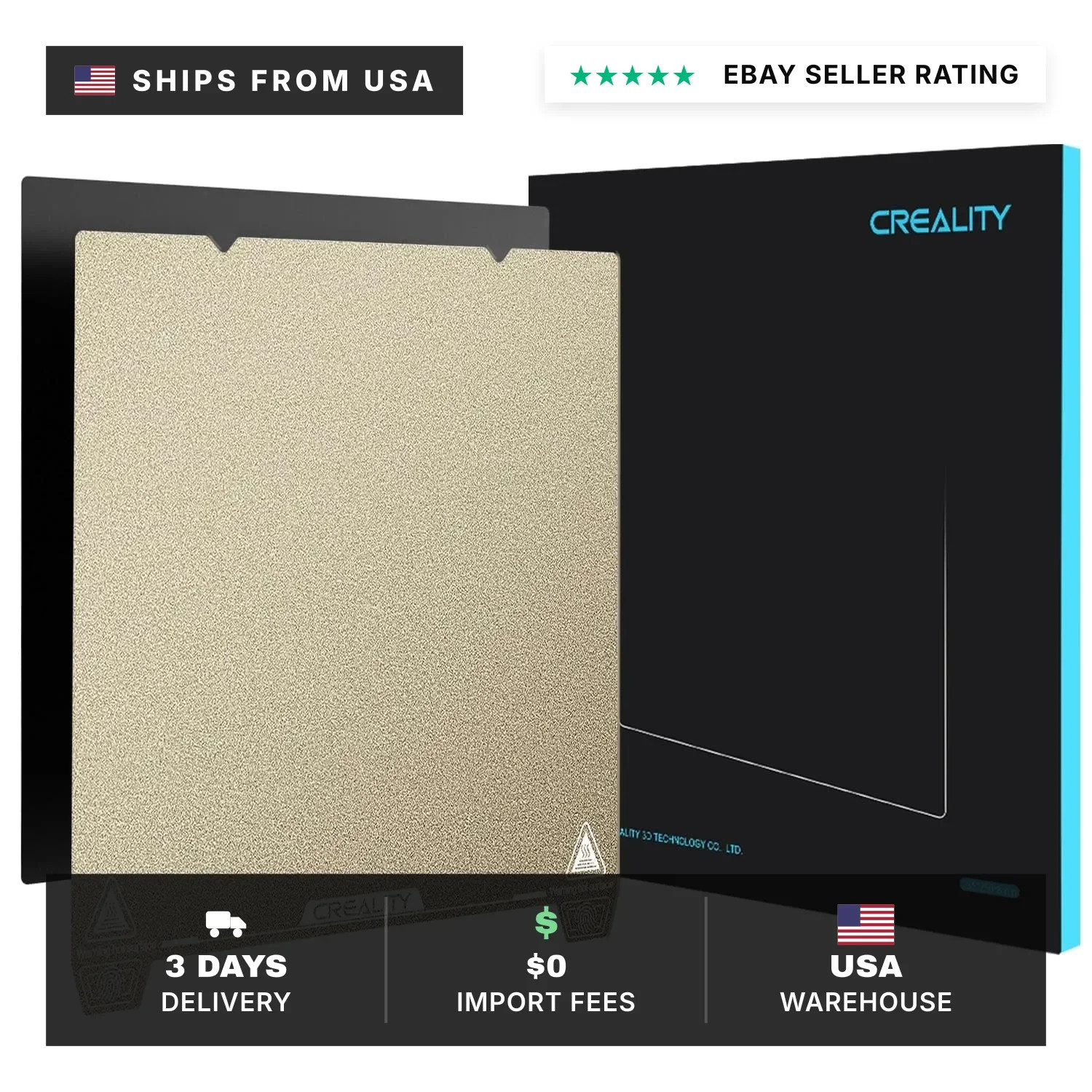 Creality Official Ender 3 S1 Pro Original Build Plate, 235x235mm Texture Surface