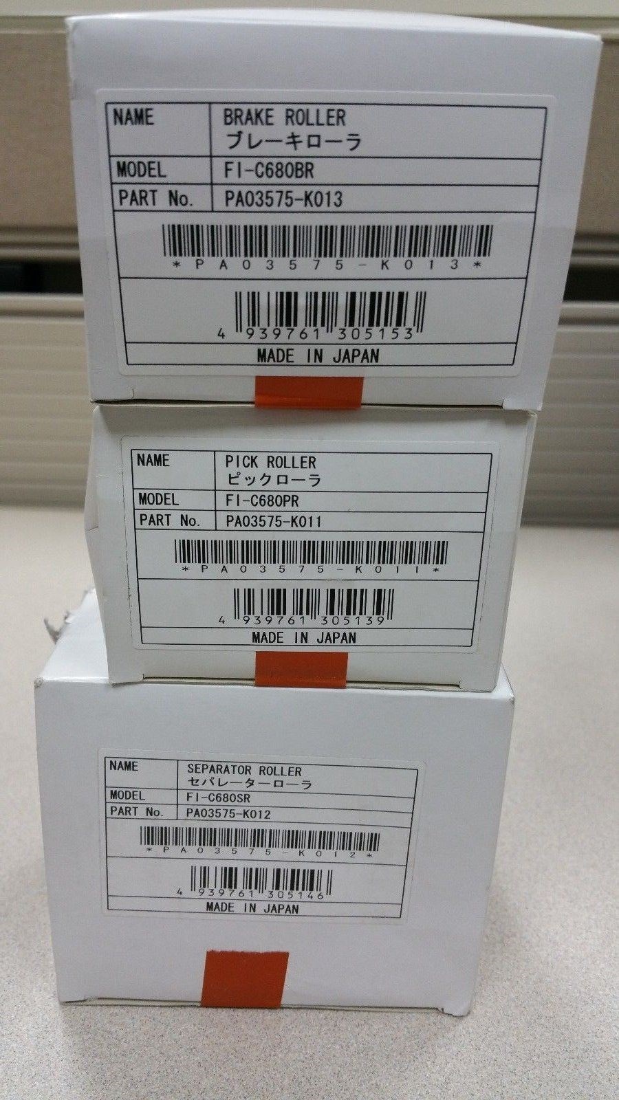 1x Genuine Fujitsu fi-6800 fi-6400 Scanner PA03575-K011 K012 K013 Rollers Set