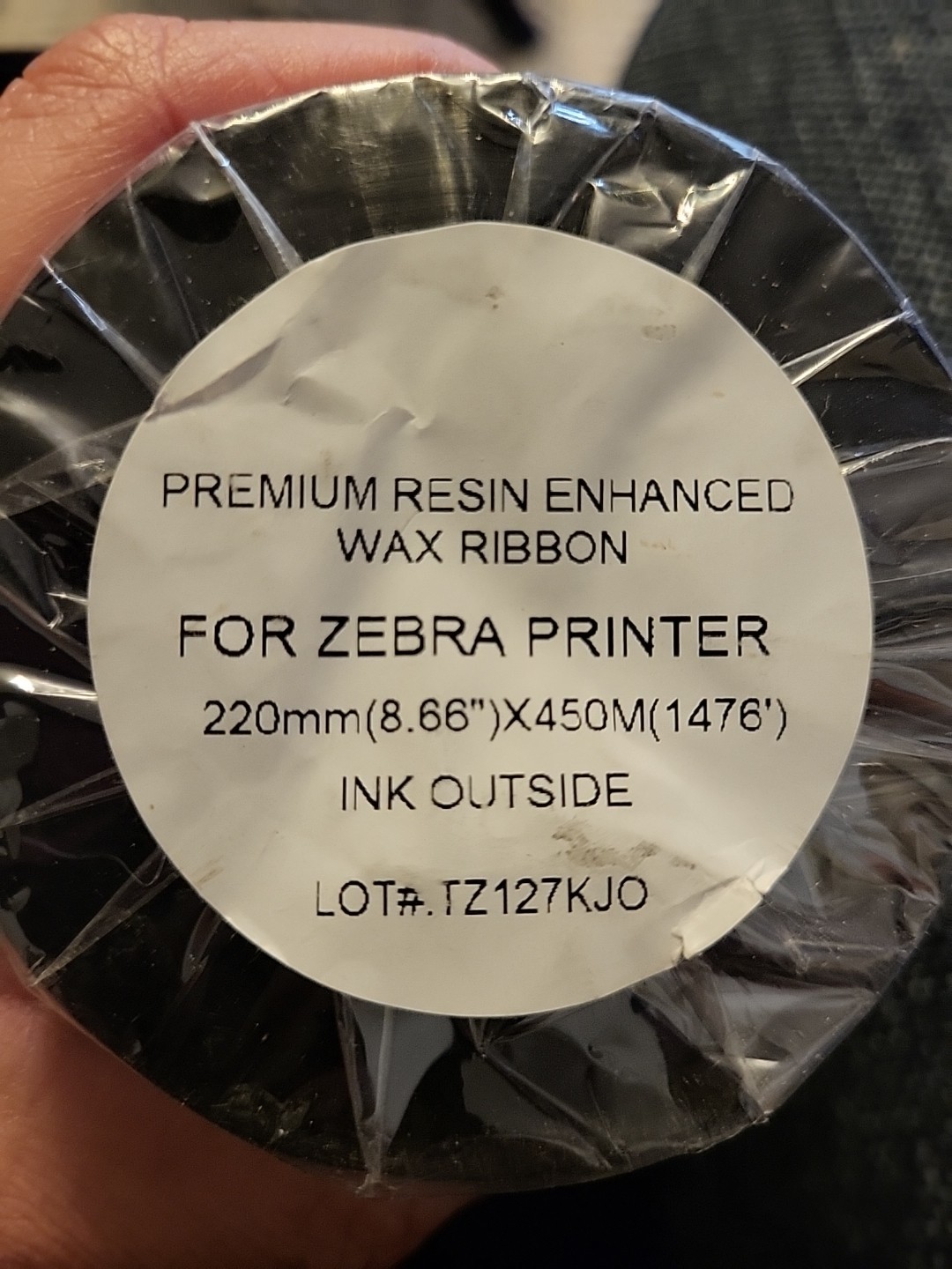 Premium Resin Enhanced Was Ribbon Fpr Zebra Printer 220mm (8.66")X450M...