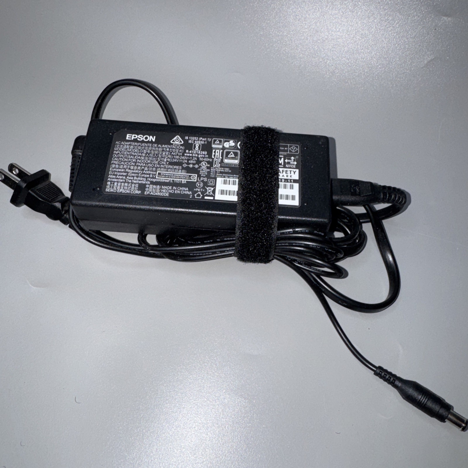 Genuine Epson A471H AC Adapter 24V 2A 48W R-41018260 Tested w/ Power Cord