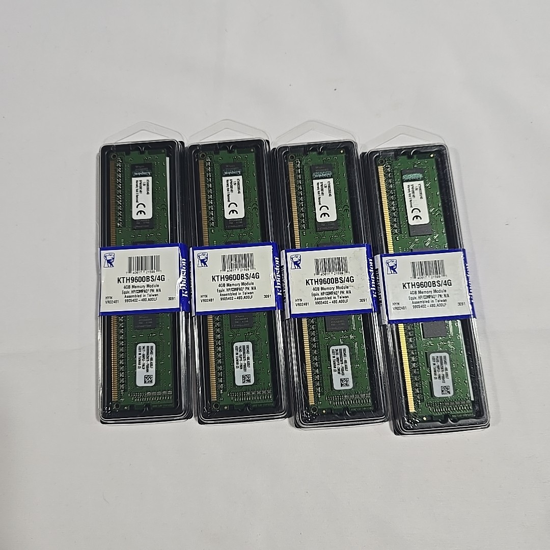 4GB DDR3 PC3-10600 1333 MHz DIMM (Kingston KTH9600B/4G) Memory RAM 1x4G Lot Of 4
