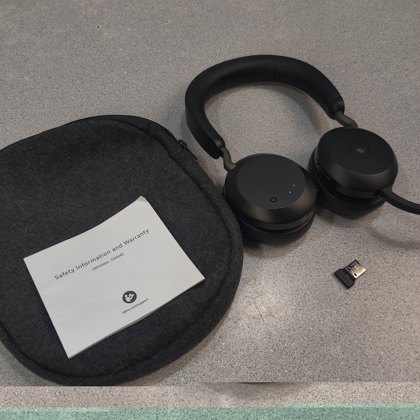 Jabra Evolve2 75 Wireless Bluetooth Headset Black - TESTED - WITH DONGLE/CASE