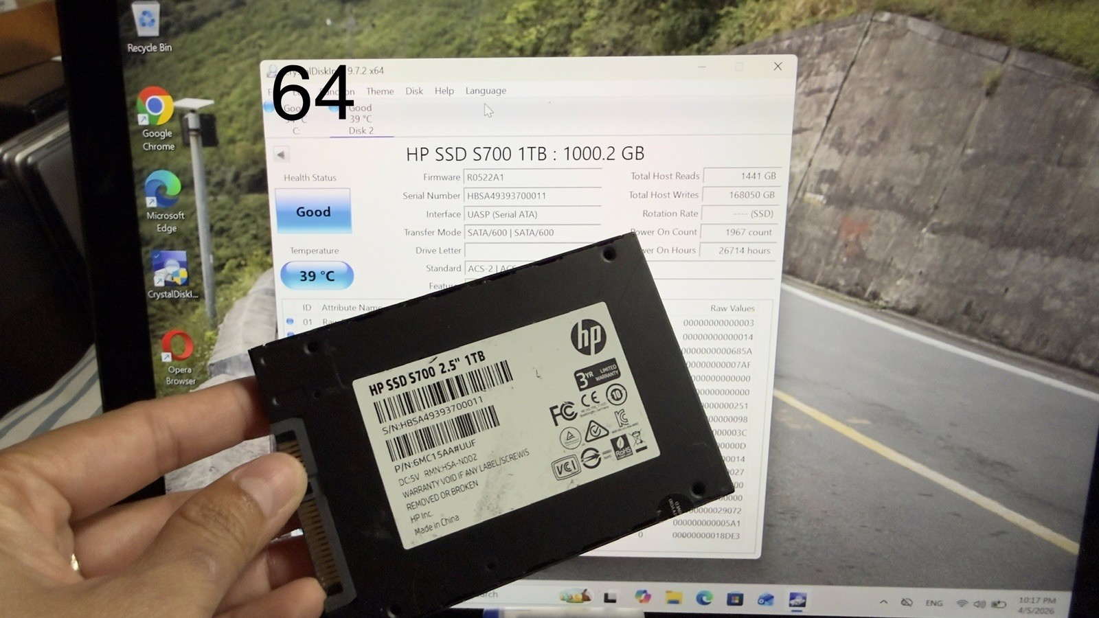 HP SSD S700 1TB 2.5" SATA III Internal Solid State Drive - Health Good