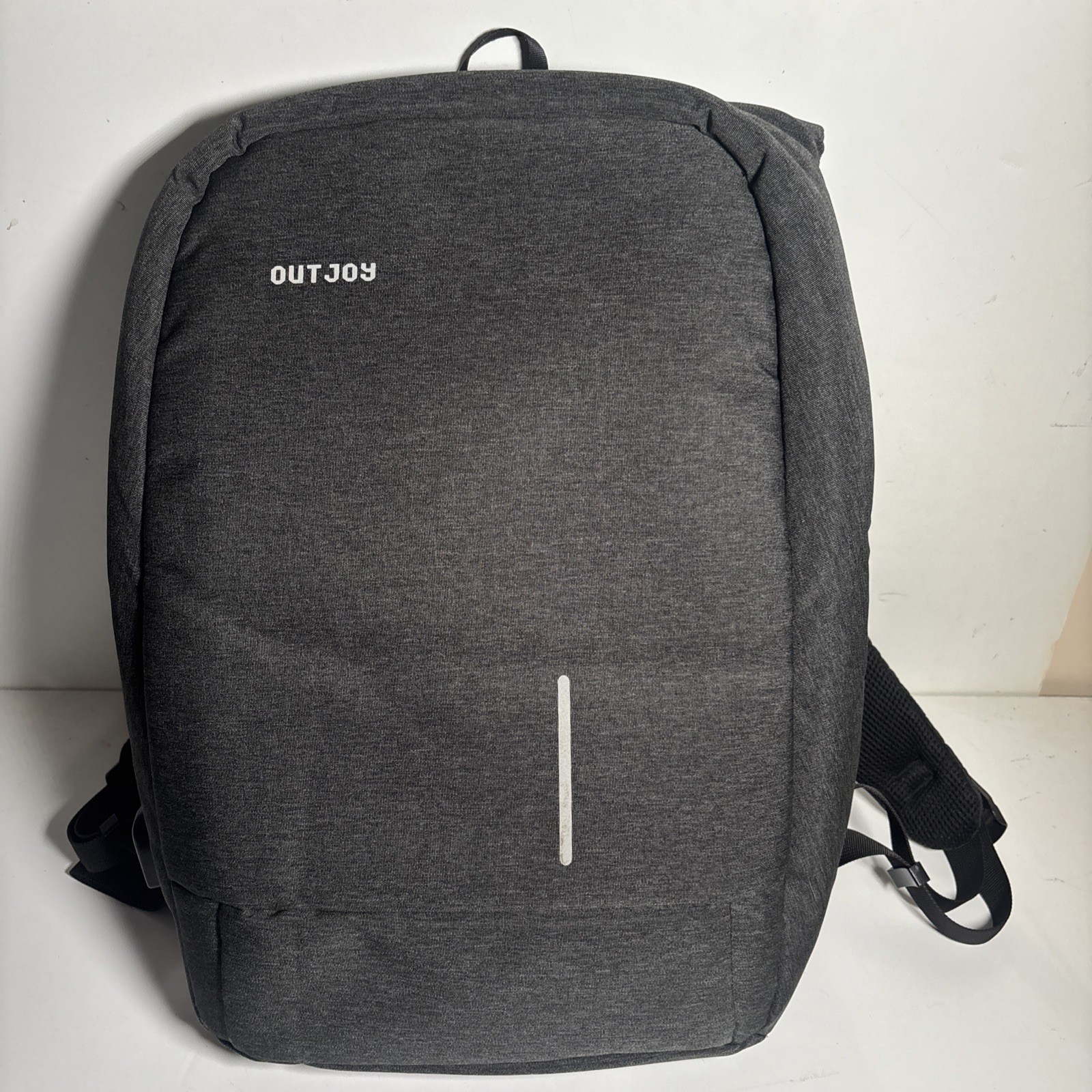 OUTJOY Padded Laptop Backpack w/ USB Large Gray 18”x11” School Work Travel EUC