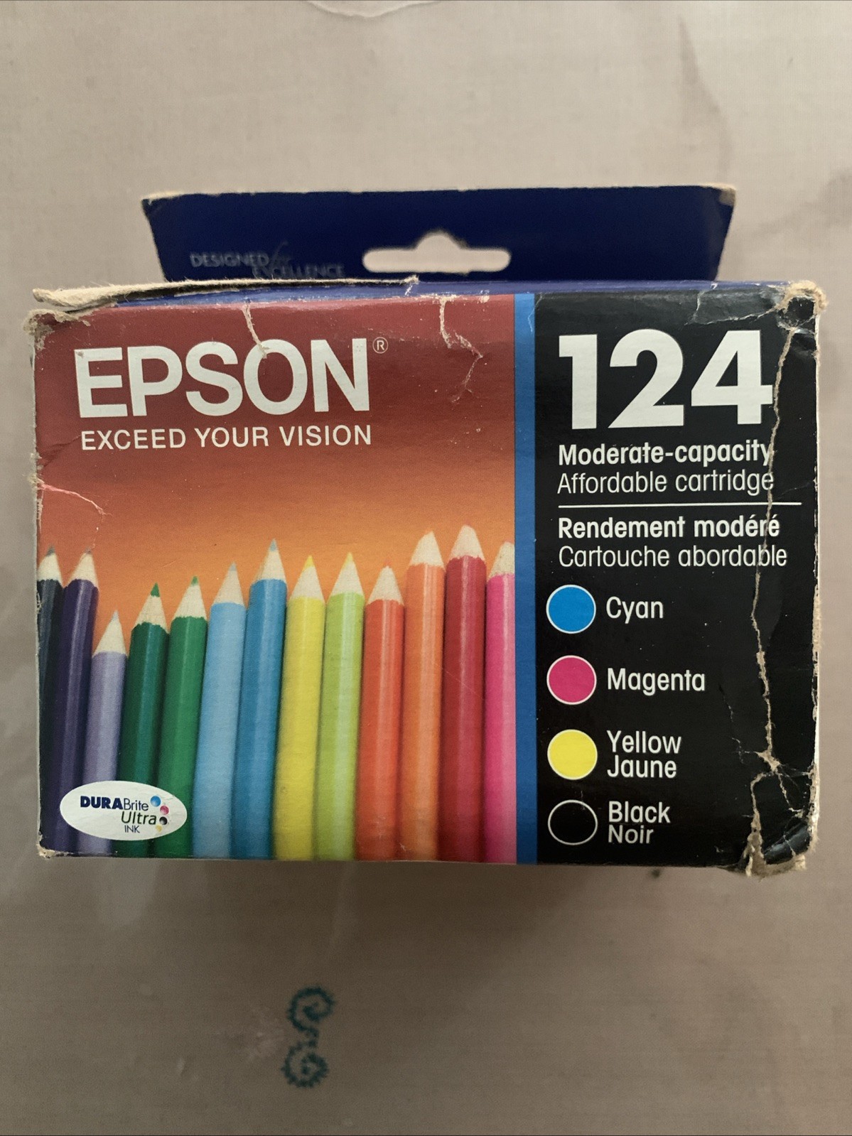 Epson 124 Ink Cartridges Black Cyan Magenta Yellow