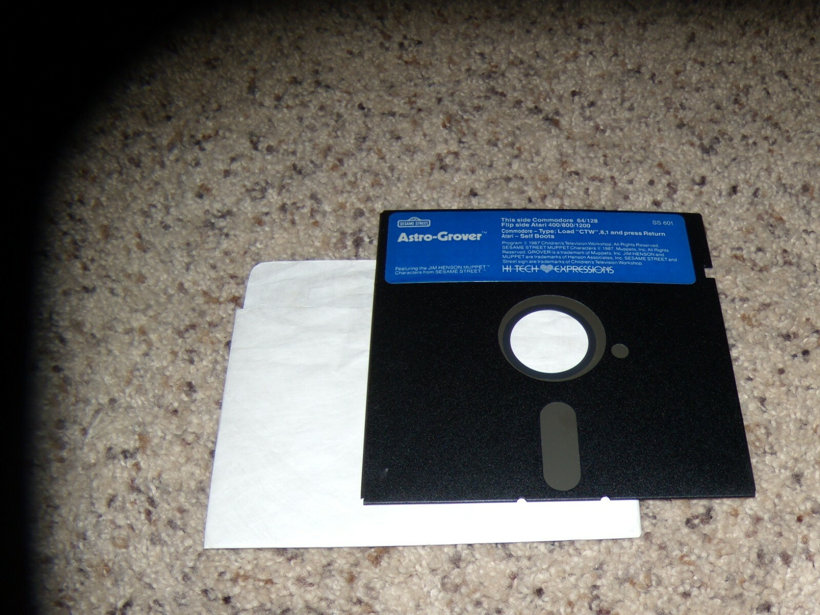 Sesame Street Astro-Grover Commodore 64/128 Game on 5.25" disk