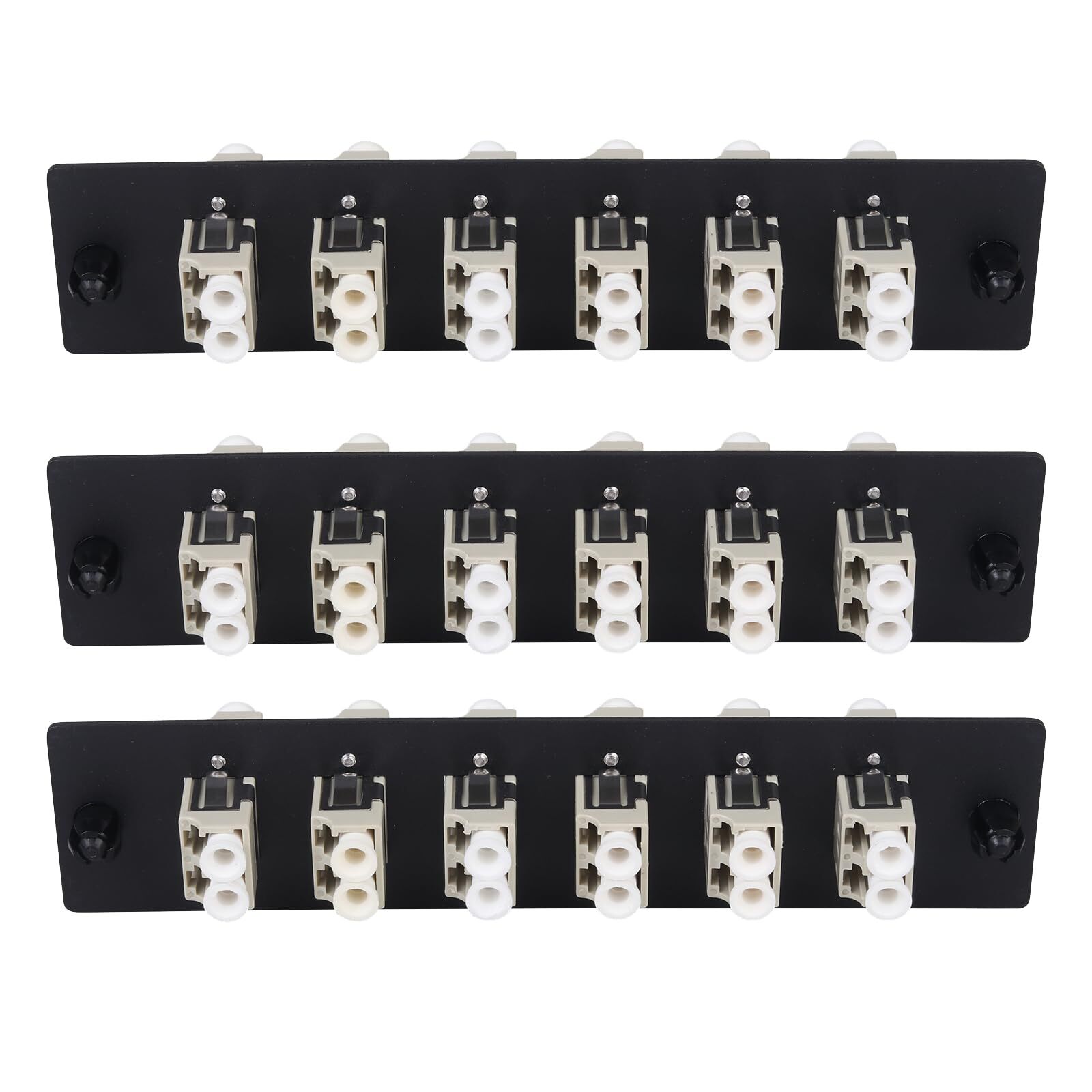 - 12 Fibers LC to LC Duplex Multi-Mode Fiber Patch Panel with 6 pcs LC/LC UPC...