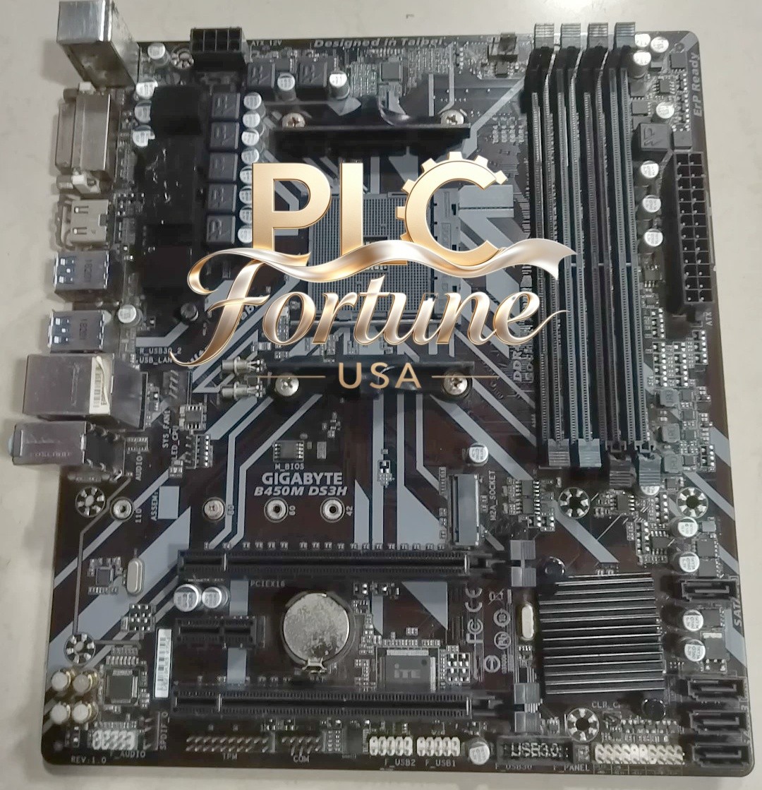 Used Gigabyte B450M DS3H Socket AM4 DDR4 Micro ATX AMD HDMI Motherboard