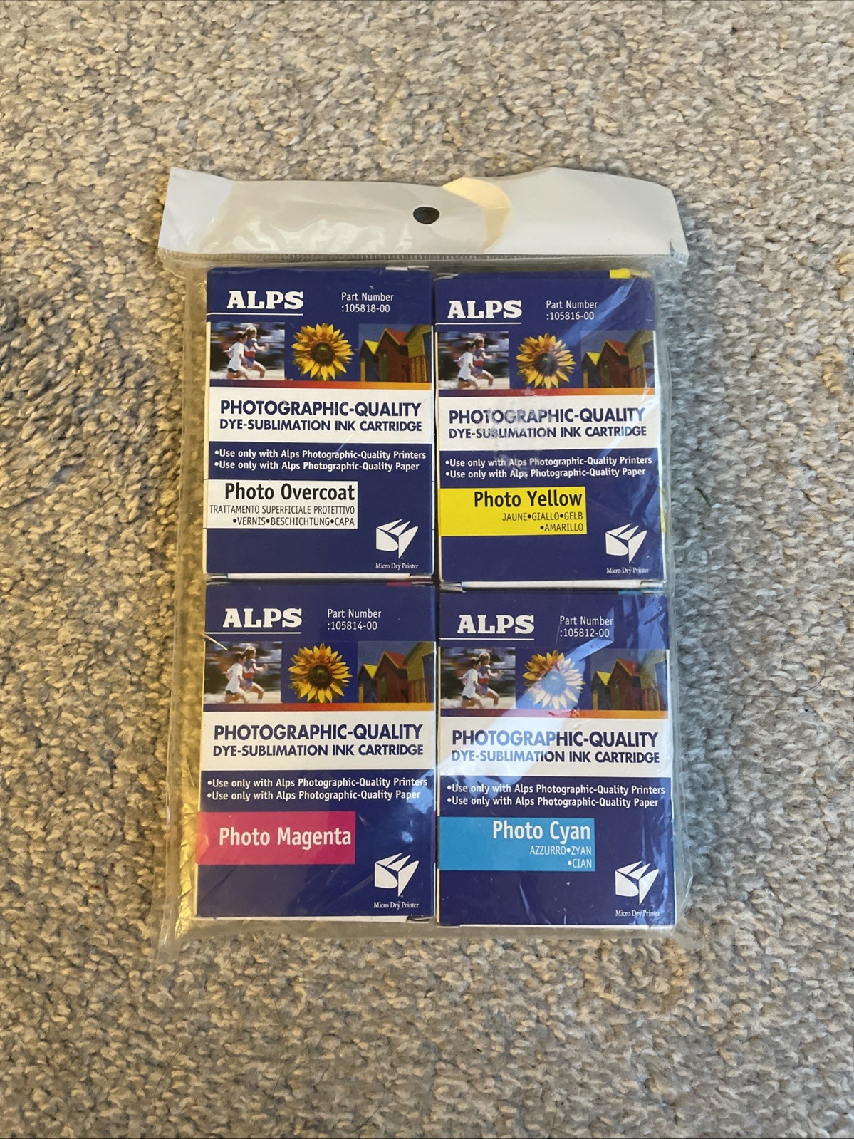 ALPS MD PHOTO INK CARTRIDGES 4 PACK CYAN, MAGENTA, YELLOW AND PHOTO OVERCOAT
