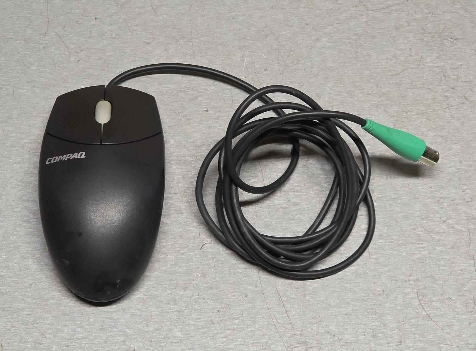 Compaq Logitech M-S69 PS/2 Wired Ball Mouse Black Vintage 237241-001