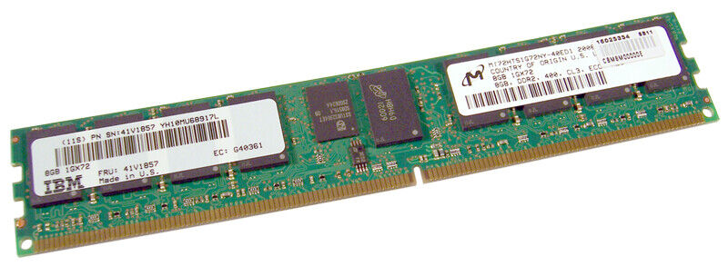 IBM 1Gx72 DDR2 400 CL3 ECC Reg  8GB Memory 41V1857