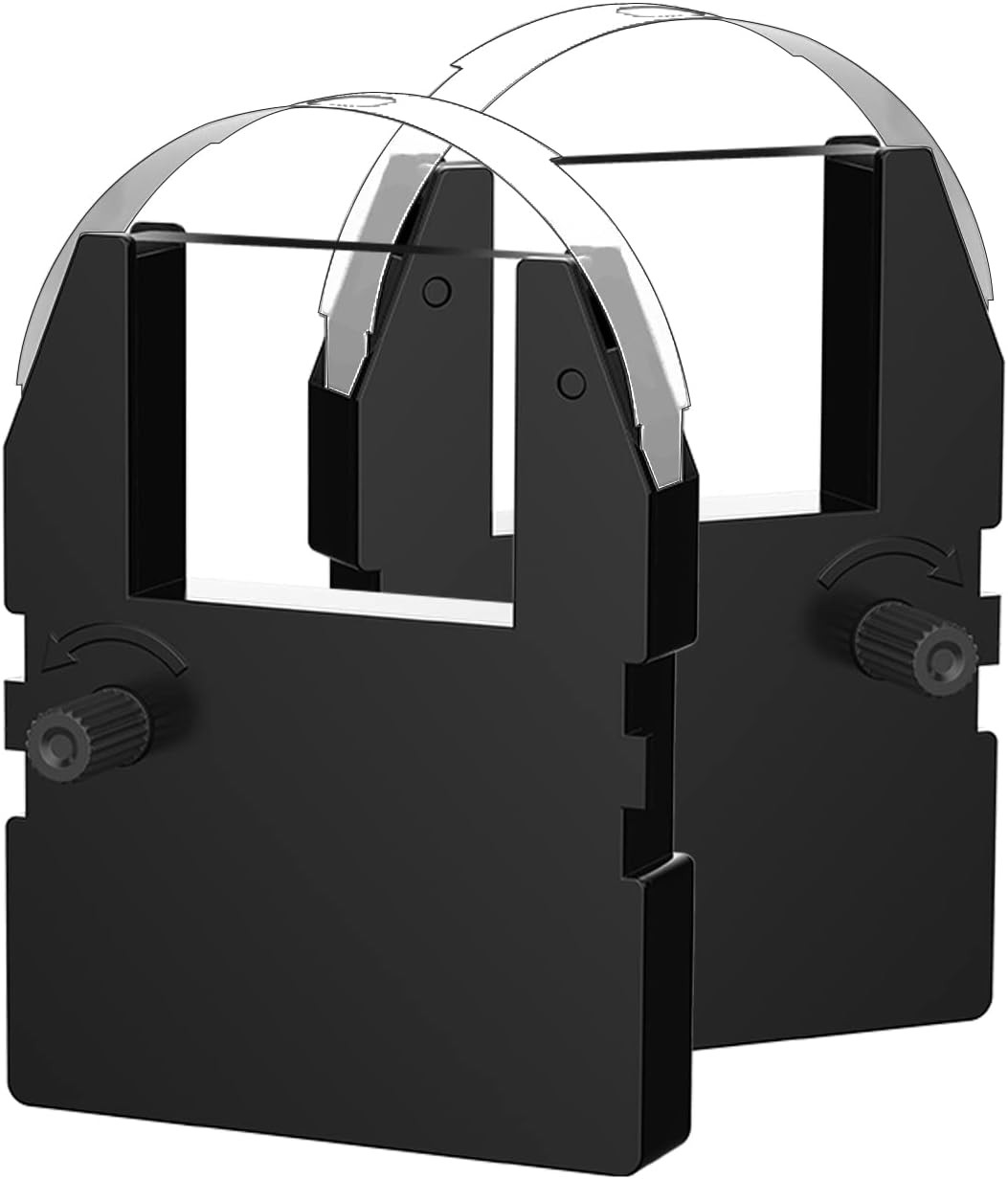 2 Pack Black Ink Ribbon Cartridges Compatible 3500 3700 4000 Time Clocks
