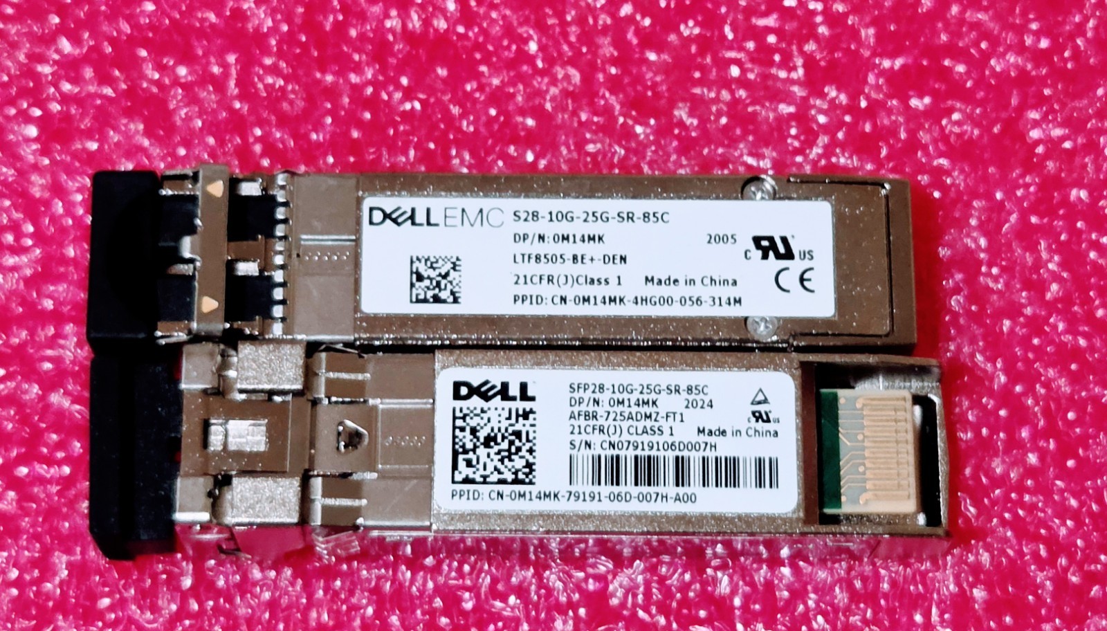 Dell EMC 25GbE S28-10G-25G-SR-85C SFP28 LC SR MMF Transceiver M14MK 0M14MK