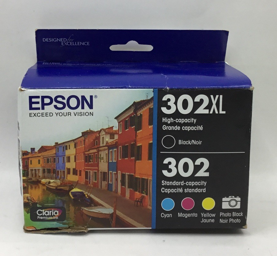 Epson 302XL Black and 302 CMY Ink Cartridges Exp 6/26