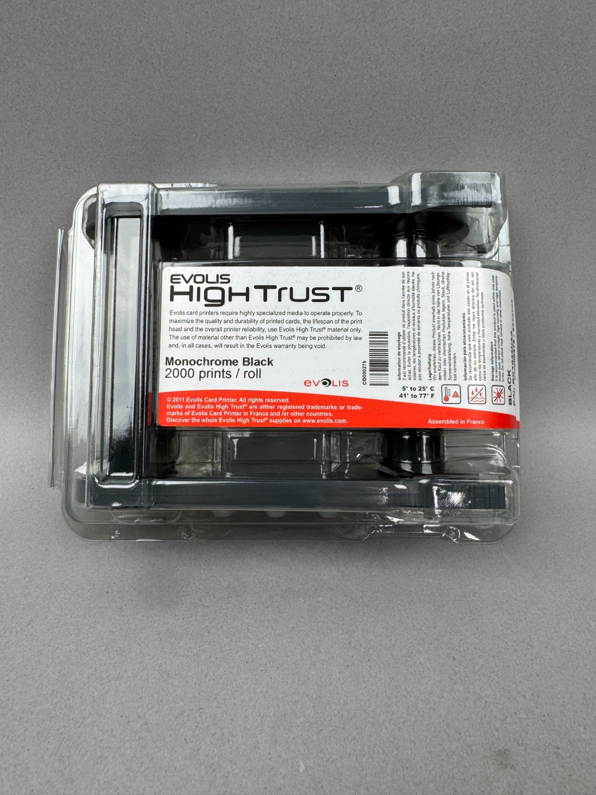 Evolis High Trust Monochrome Black 2000 Prints Roll RCT023NAA Unit