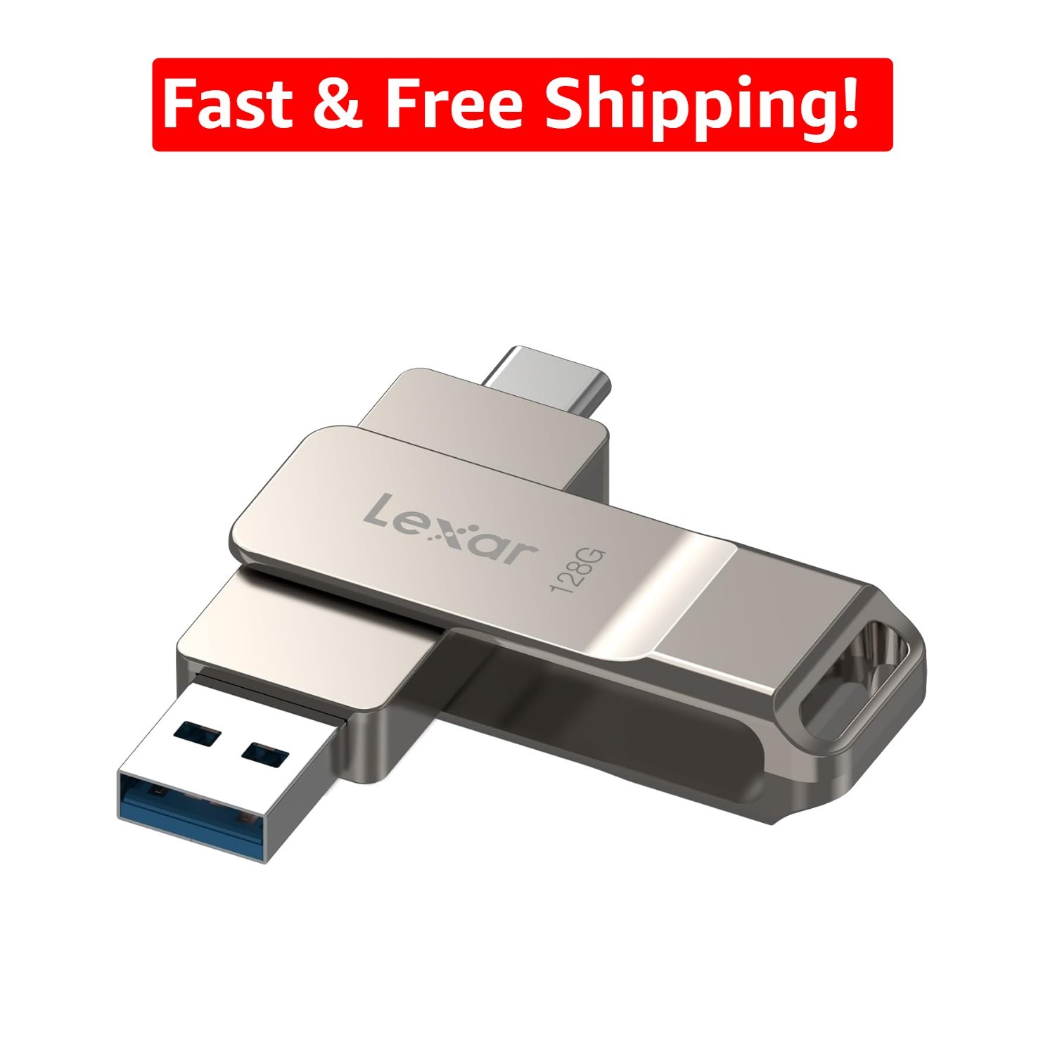 Versatile 128GB USB-C Jump Drive with 256-bit Encryption for Secure Storage