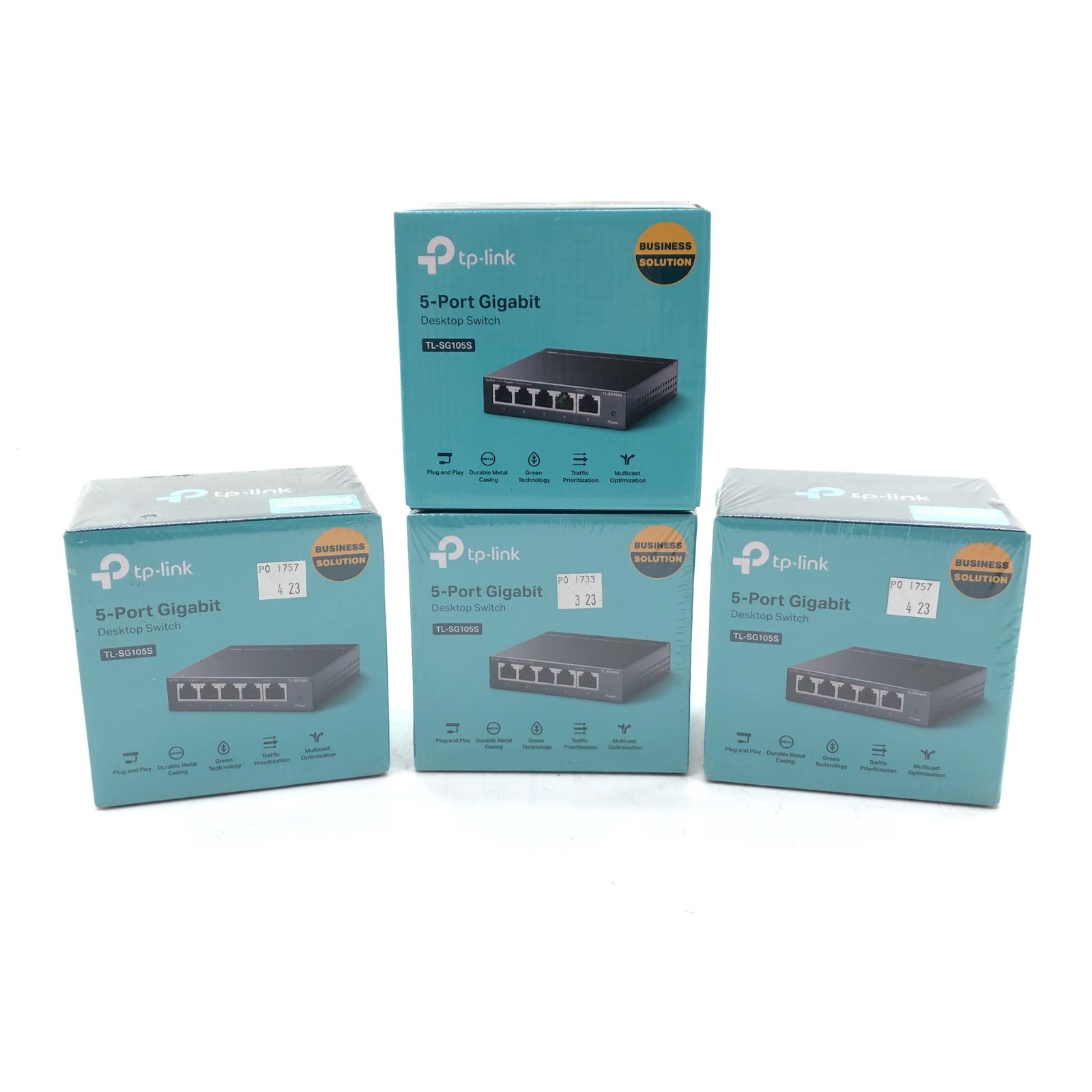 NEW Lot (4) TP-Link TL-SG105S 5-Port Gigabit Unmanaged Ethernet PoE Switch