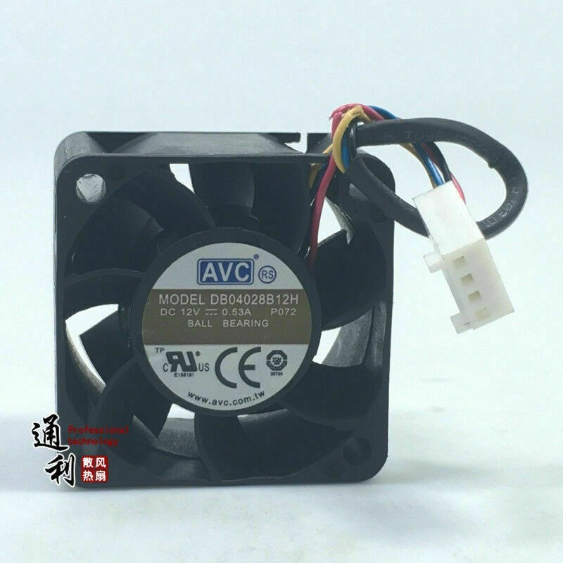 1PC For AVC Fan DB04028B12H DC 12V 0.53A 4CM 4028 4-wire  40*40*28mm  #AD