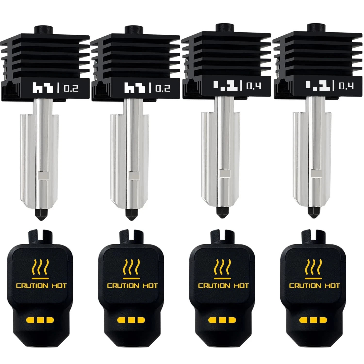 4 Pack P2S Hotend Nozzle Set 0.2MM 0.4MM Hardened for Bambu Lab Accessories