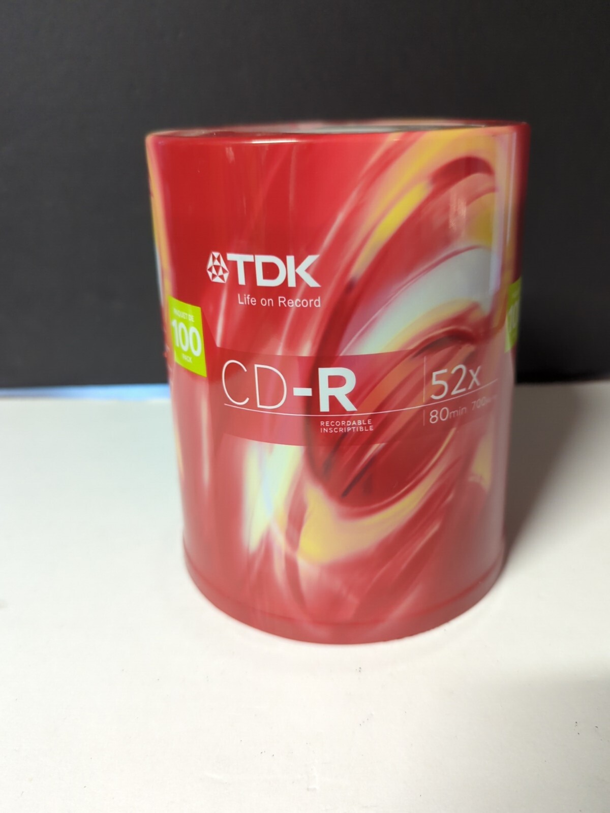 TDK CD-R 52X 80MIN 700MB 100 PK FACTORY SEALED SPINDLE CASE