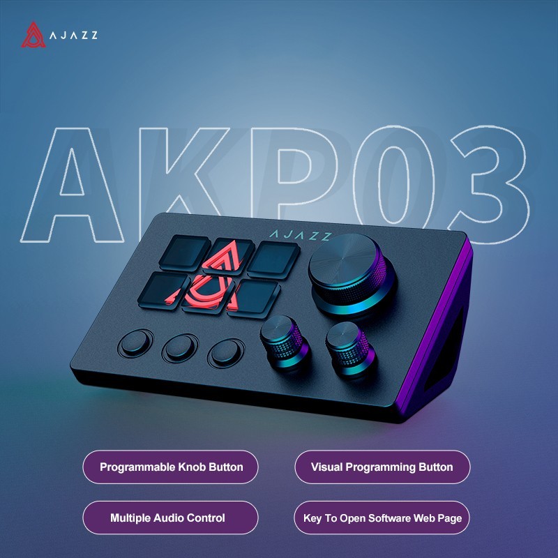 Programmable Macro Pad USB Shortcut Keyboard with Knobs for PC and Mac